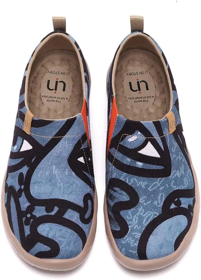 UIN Men's Art Design Travel Shoes Slip On Casual Loafers Stylish Lightweight Comfort Fashion Sneaker