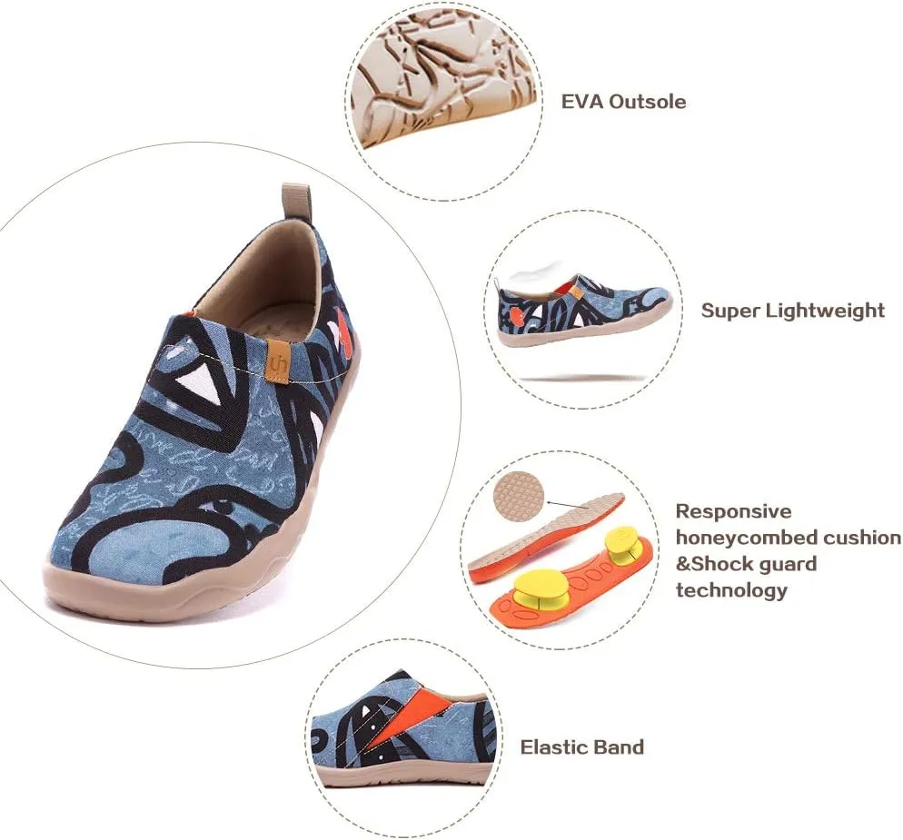 UIN Men's Art Design Travel Shoes Slip On Casual Loafers Stylish Lightweight Comfort Fashion Sneaker