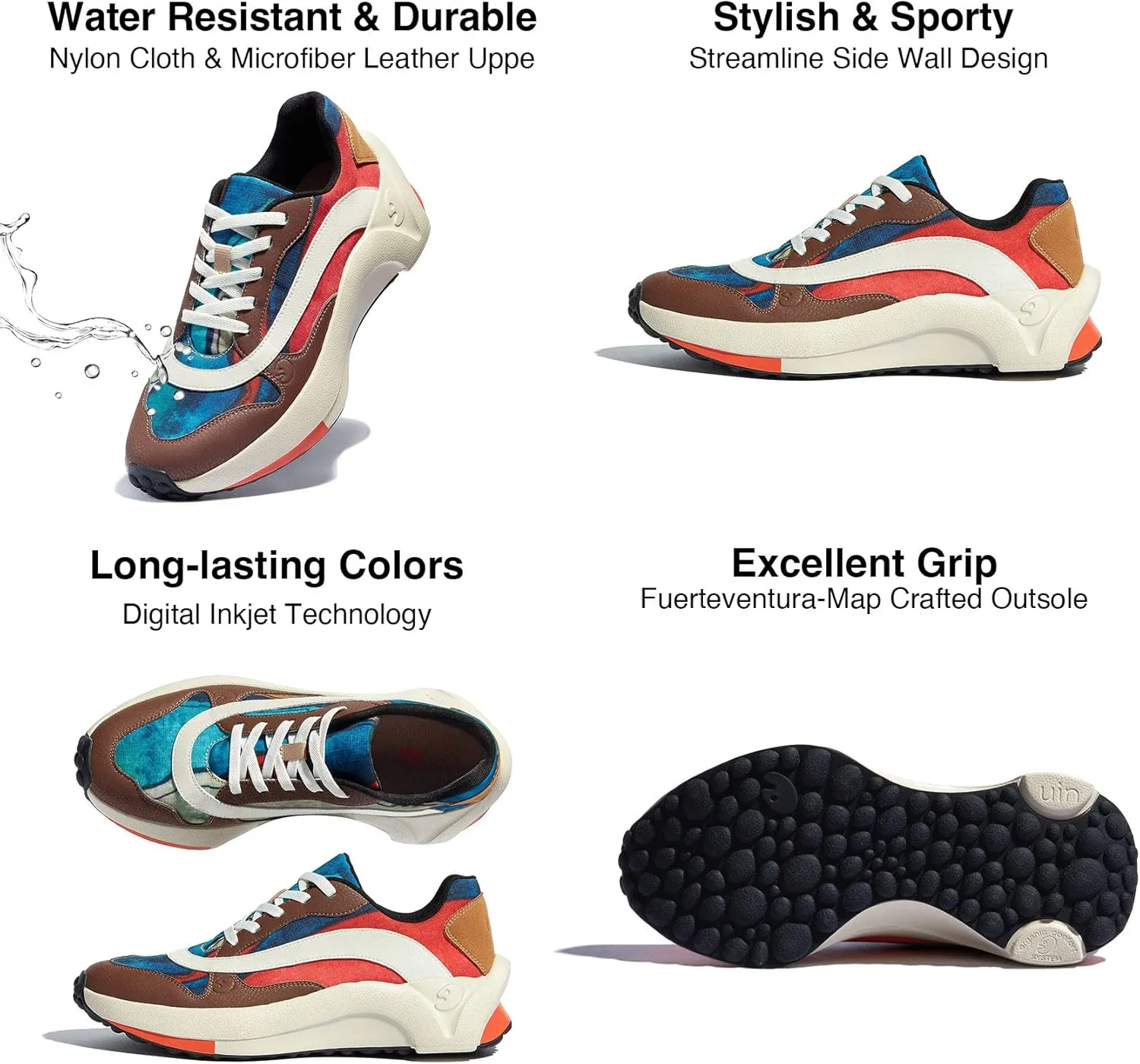 UIN Men's Art Travel Walking Shoes Slip On Casual Lightweight Wide Toe Fashion Sneaker Sevilla