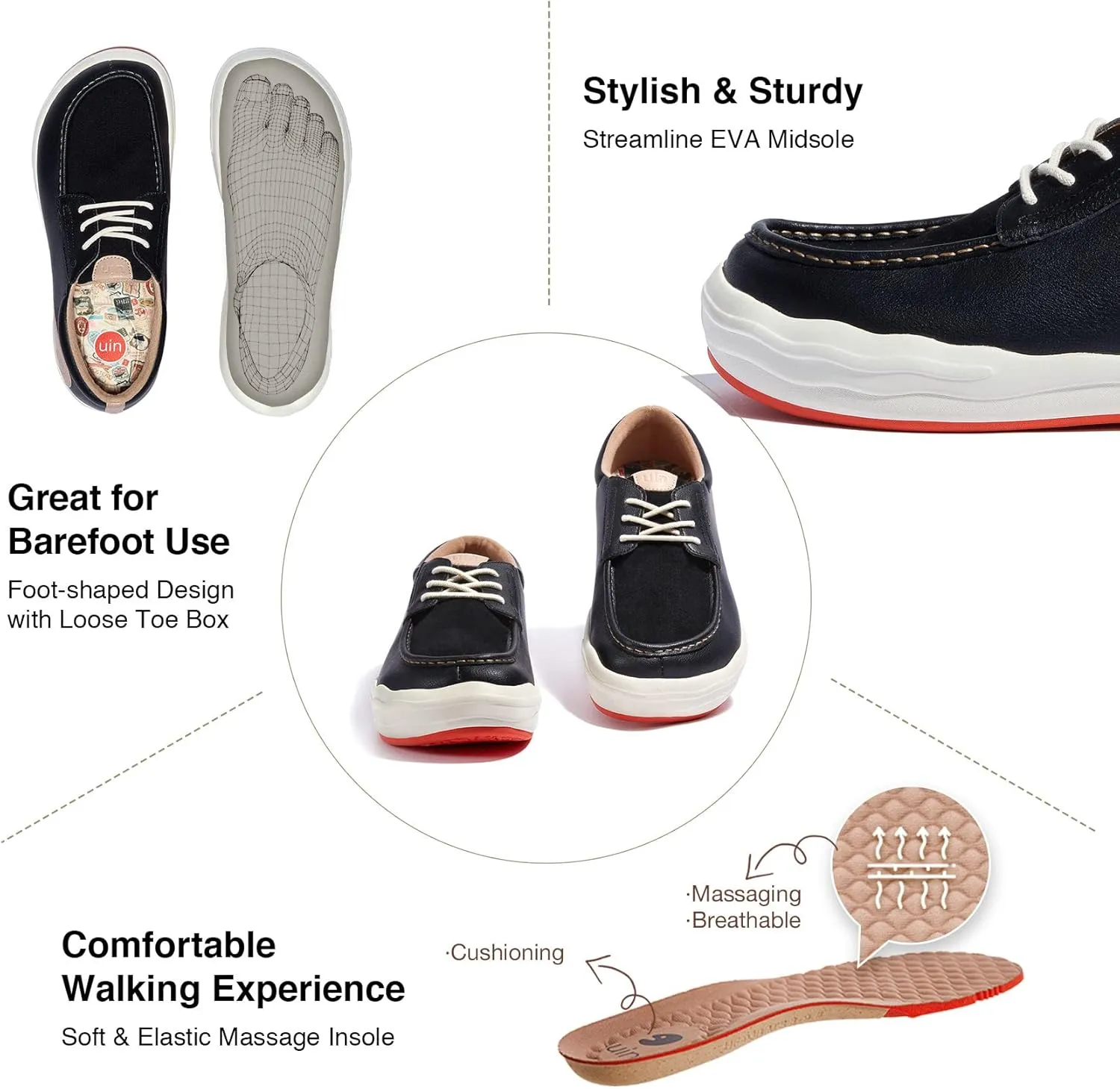 UIN Men's Fashion Platform Sneaker Slip On Walking Casual Comfortable Art Painted Travel Shoes Andalusia