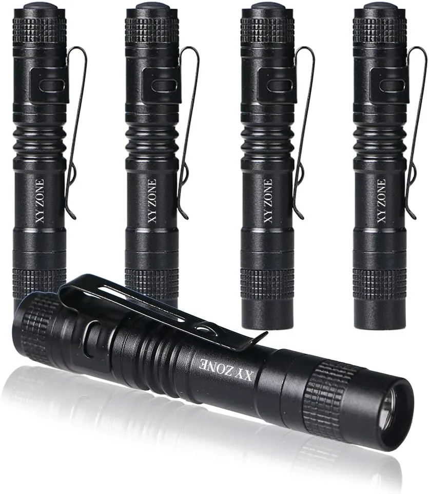 Ultra Slim LED Flashlights XP-1 XPE-R3 1000LM Mini Clip Lamp Penlight Torch Powered by 1 x AAA 5Pcs (Battery not include)