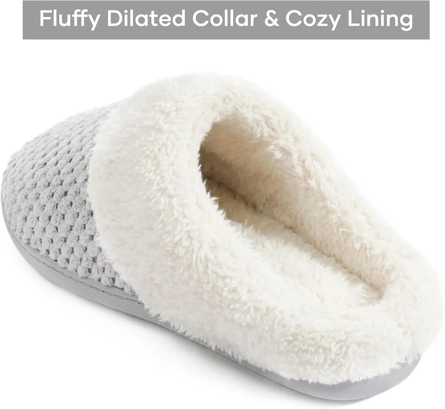 ULTRAIDEAS Women's Lamb-hug Comfy Fleece House Slippers Memory Foam, Slip-on House Shoes Indoor Outdoor