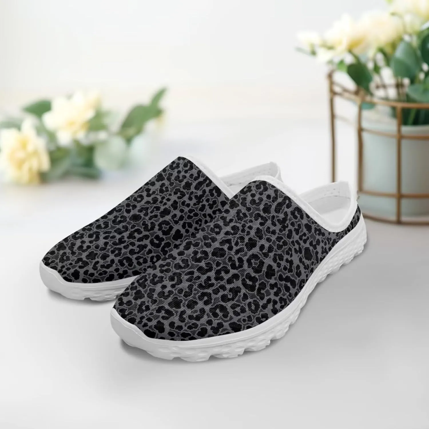 UNICEU Women Mules Shoes Slip On Open Back Mesh Sneakers Non Slip Backless Breathable House Slippers for Running Walking
