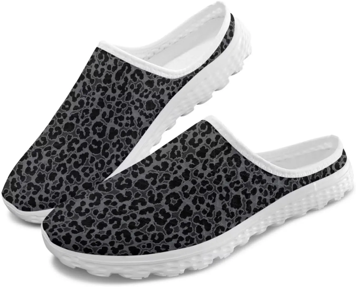UNICEU Women Mules Shoes Slip On Open Back Mesh Sneakers Non Slip Backless Breathable House Slippers for Running Walking