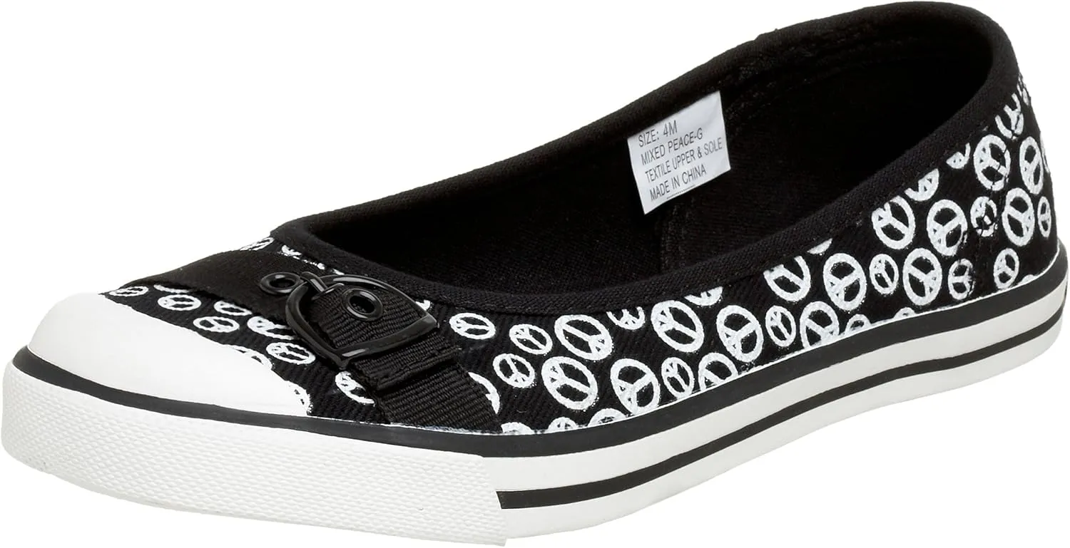 UNIONBAY Little Kid/Big Kid Mixed Peace Sneaker,Black,3 M US Little Kid