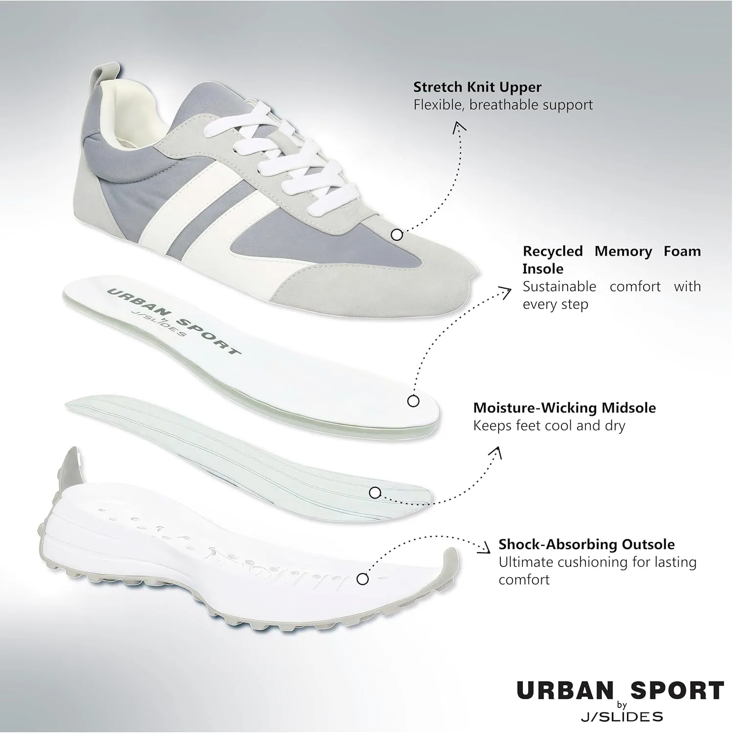 Urban Sport JRDN-Jolie Women's Casual Sneaker | Comfortable Running & Walking Shoes for Women | Stylish Footwear | Multisizes