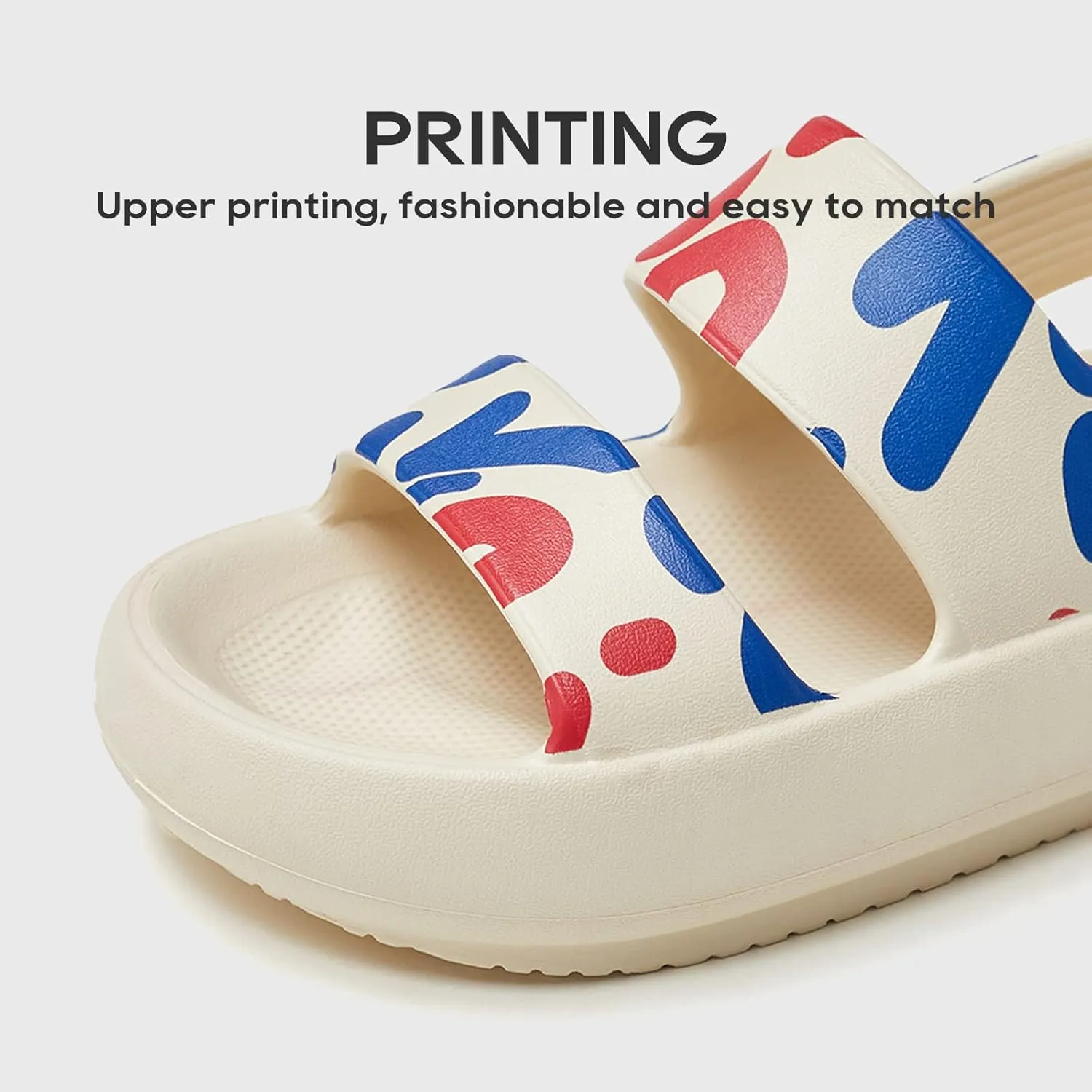 utune Sandals For Women,Casual Open Toe Cloud Slide Sandals Soft Thick Sole Non-Slip Indoor Outdoor Summer Sandal