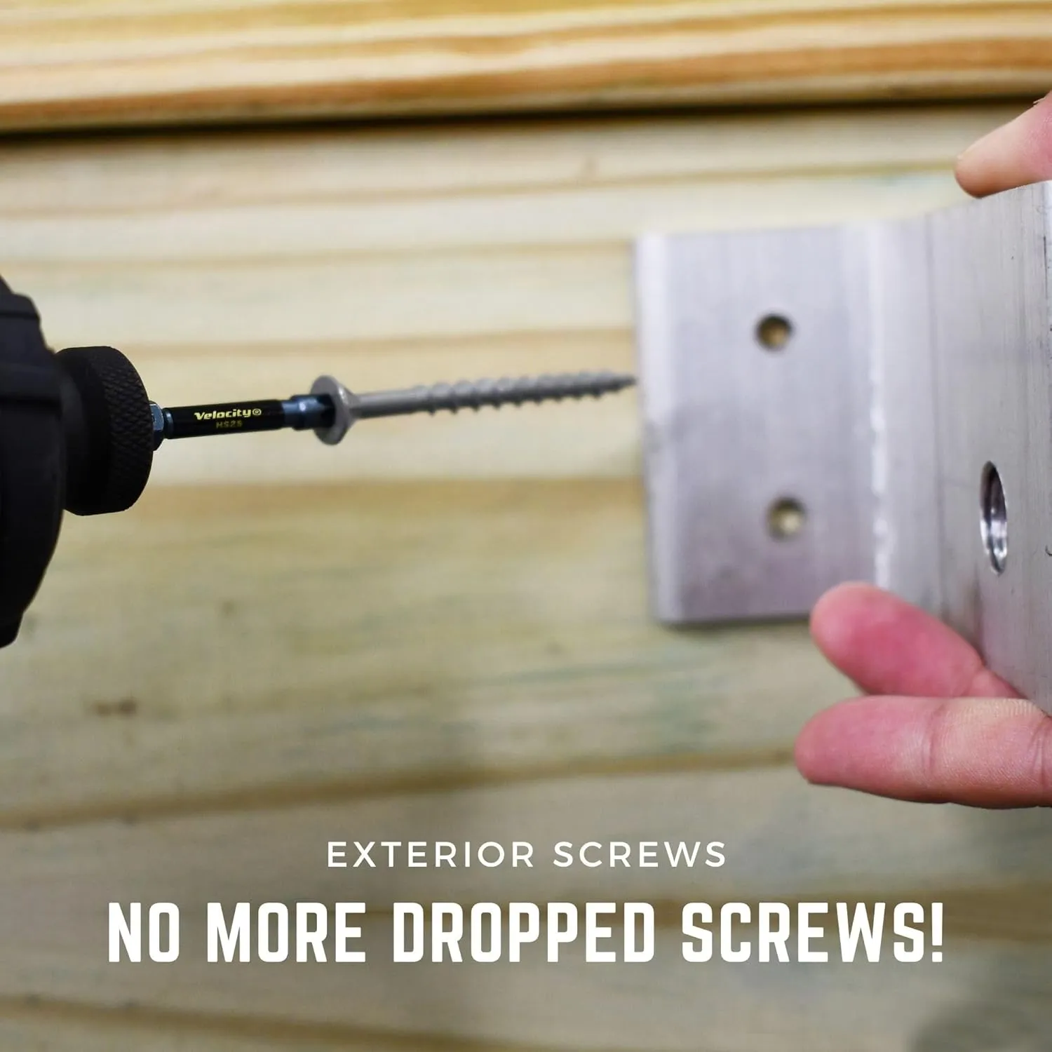 Velocity Long Length Exterior 7 Inch Wood Screws - T25 Torx Bits (Size #12) – Rust Resistant Long Wood Screw Set with Stick Tight Hexstix Driver Bit, (25 Count)