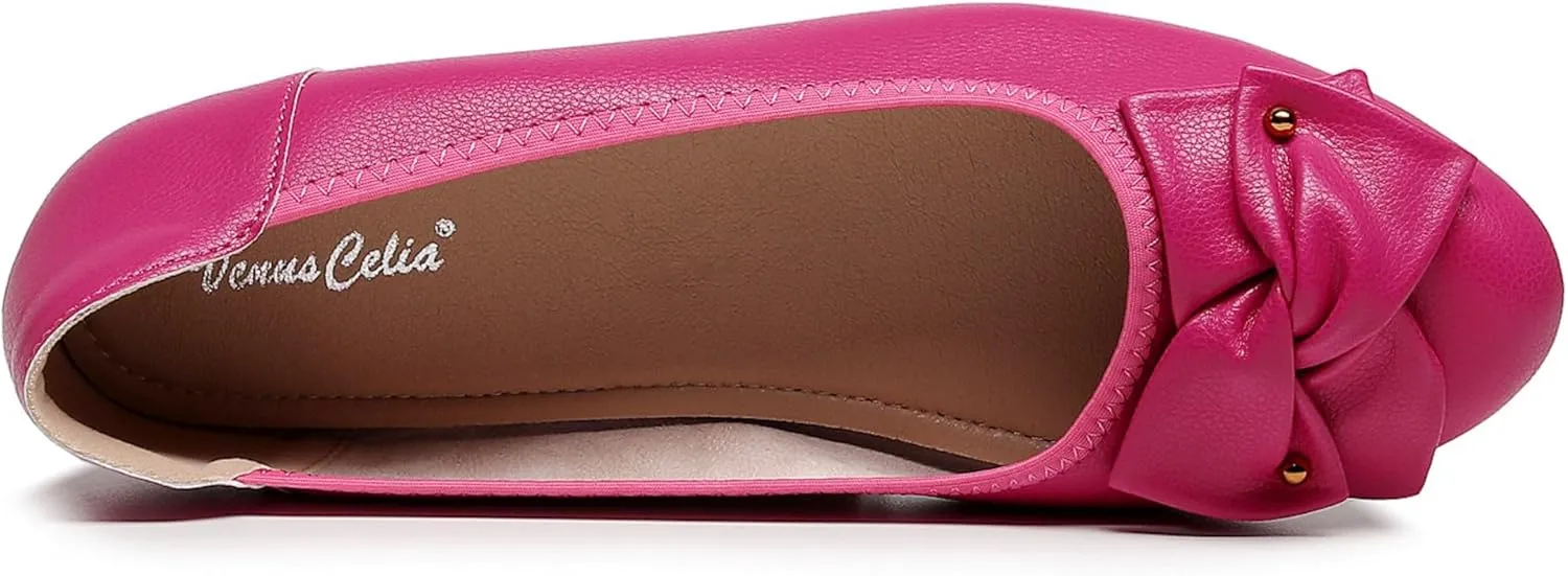 VenusCelia Women's Bows Dance Flats Shoes