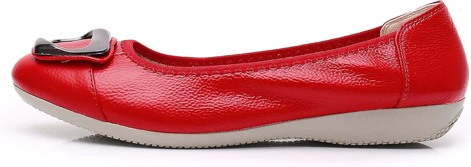 VenusCelia Women's Buckle Dance Flats Shoe