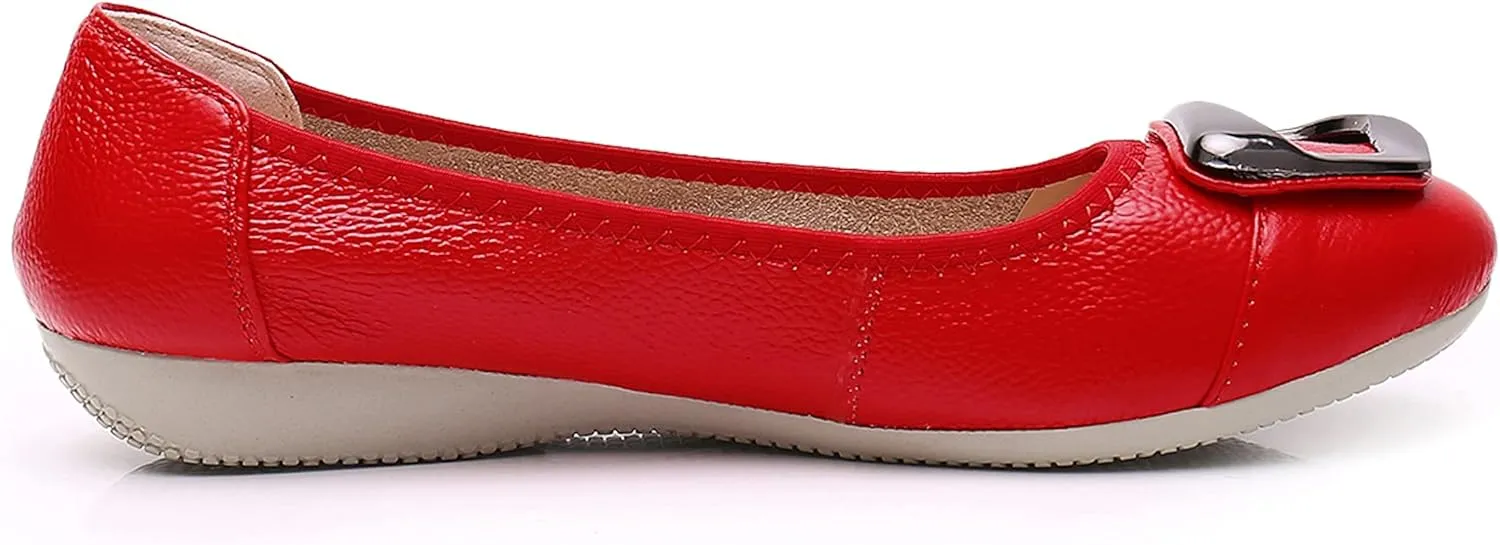 VenusCelia Women's Buckle Dance Flats Shoe