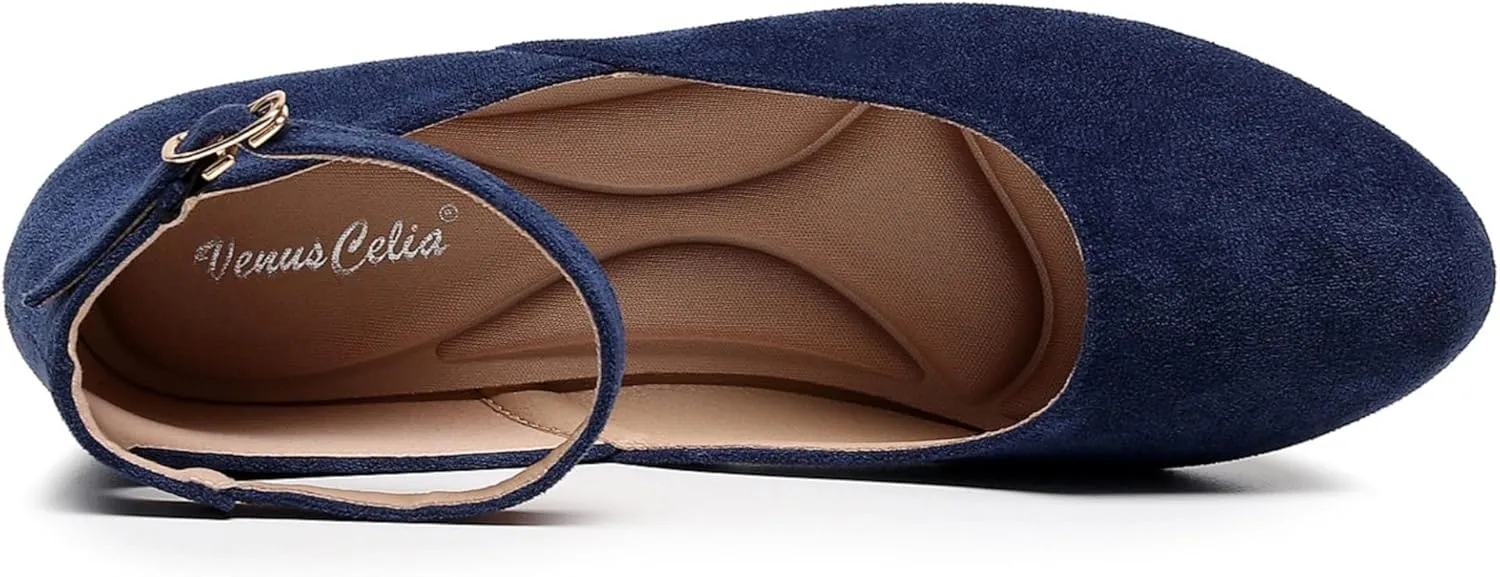 VenusCelia Women's Serenity Strap Flats Shoe