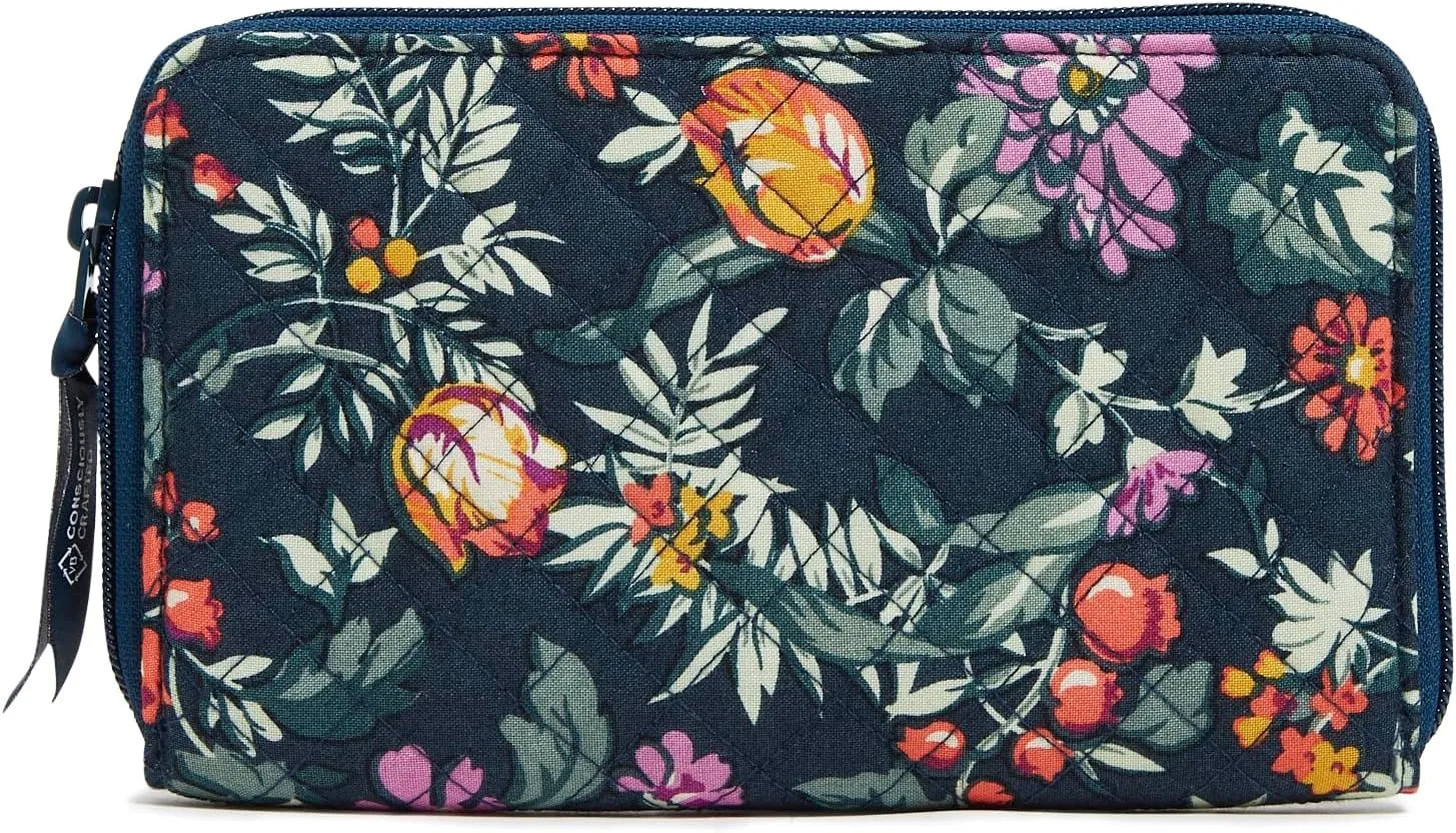 Vera Bradley Cotton Deluxe Travel Wallet with RFID Protection