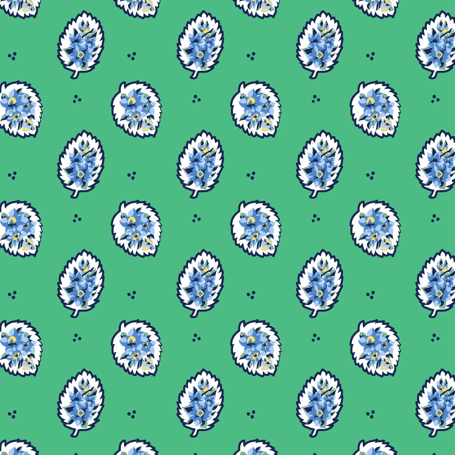 Vera Bradley Cotton Finley Small Wallet with RFID Protection, Garden Green Leaf