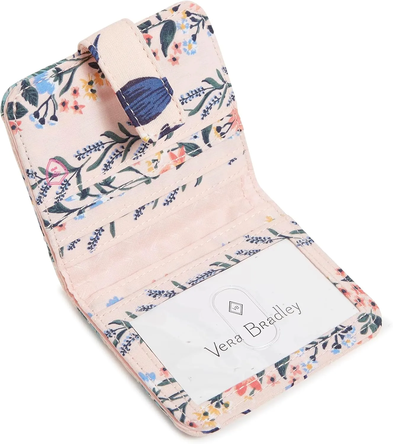Vera Bradley Cotton Finley Small Wallet with RFID Protection, Paradise Coral