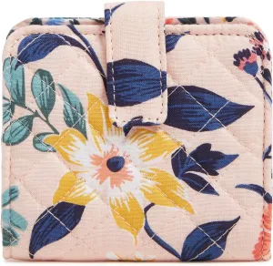 Vera Bradley Cotton Finley Small Wallet with RFID Protection, Paradise Coral