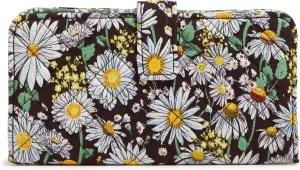 Vera Bradley Cotton Finley Wallet with RFID Protection, Daisies White