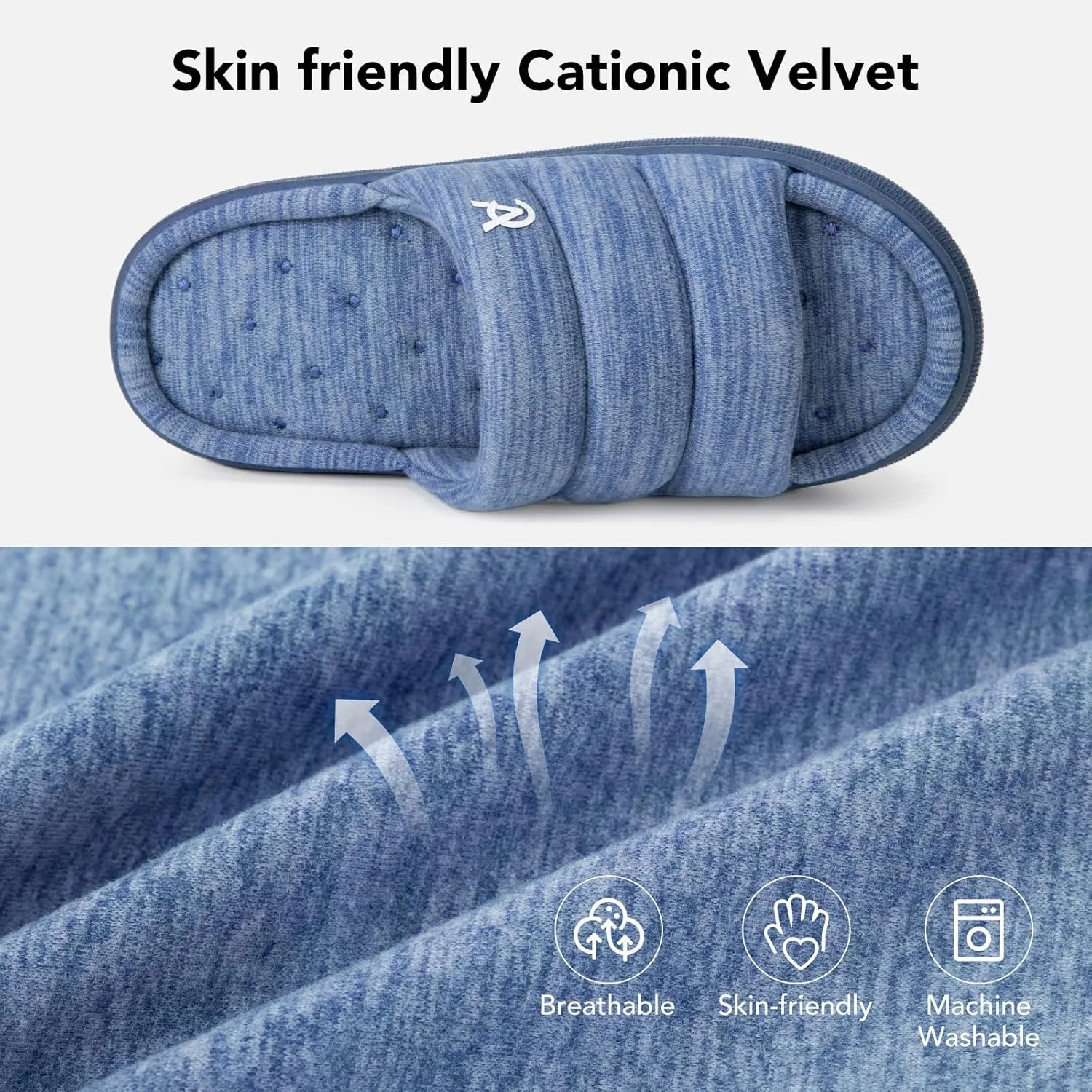 VeraCosy Women's Open Toe Slippers Comfy Memory Foam Slip on House Shoes