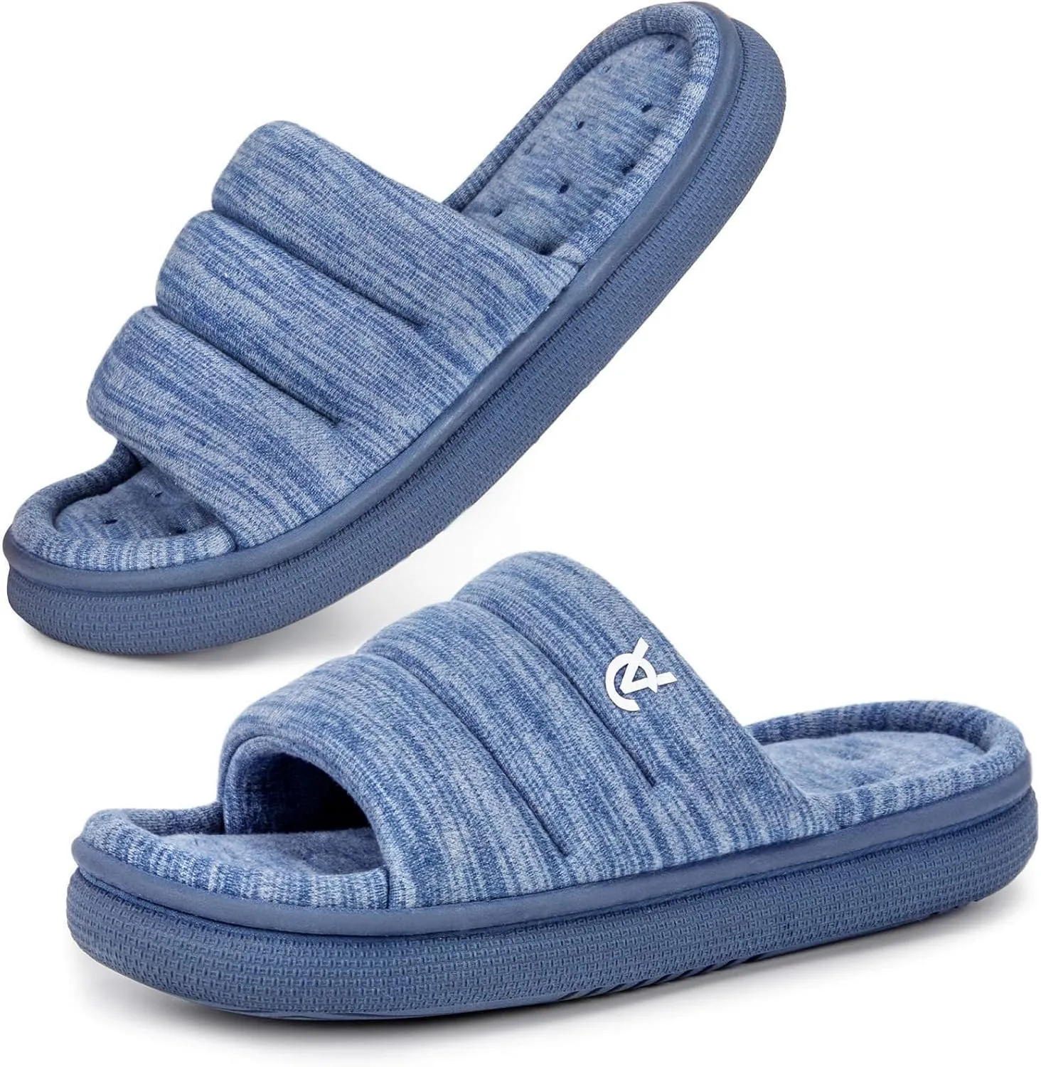 VeraCosy Women's Open Toe Slippers Comfy Memory Foam Slip on House Shoes