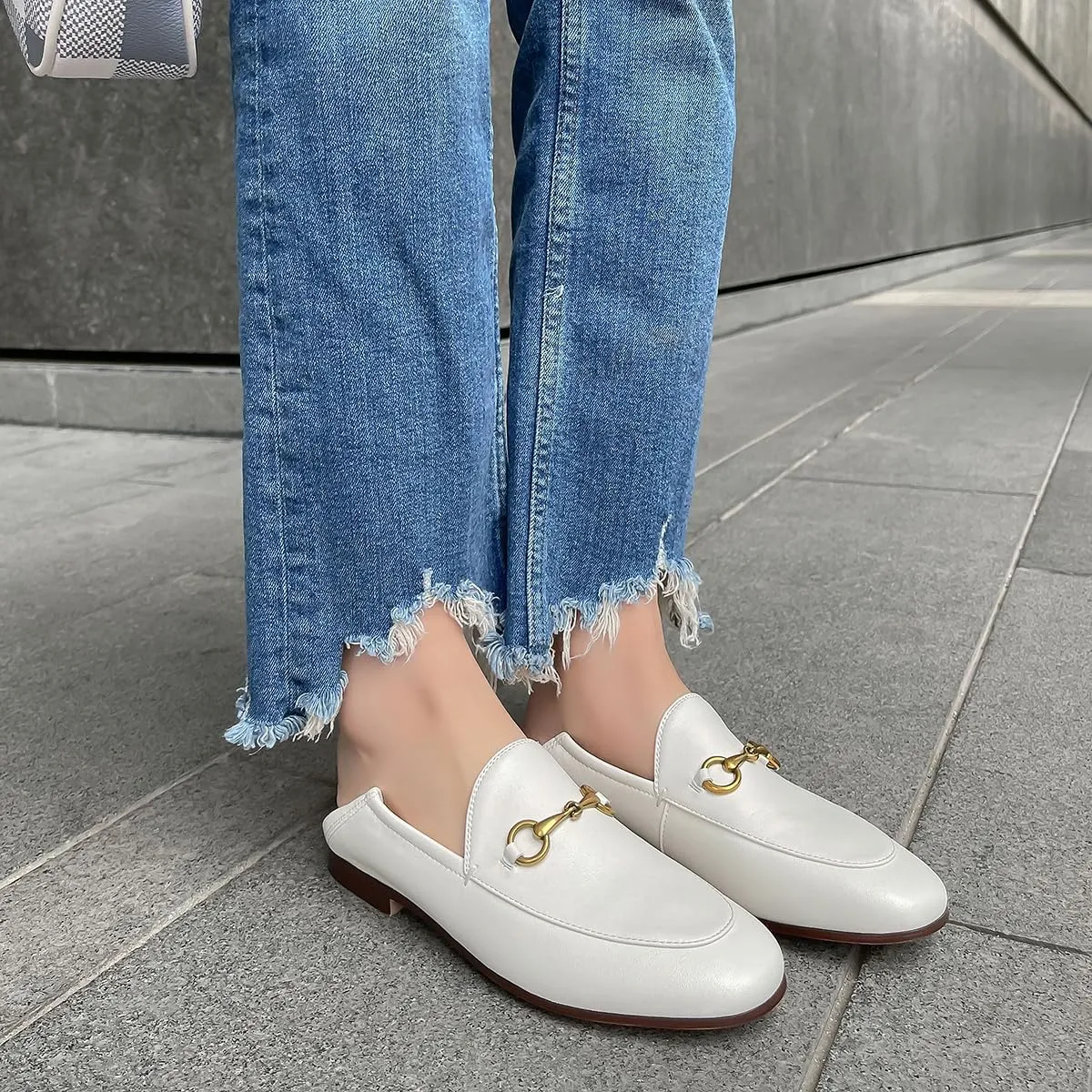 Vertundy Loafers for Women Low Heel Flats Loafers Mules