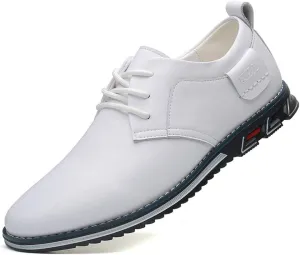 Veslexth Men Casual Driving Sneakers Loafers Breathable Comfort Walking Wing Tips Lace Up Luxury Leather Shoes for Male Business Work Office Dress Outdoor