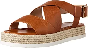 VIA SPIGA Women's 'V-Grayce Espadrille Wedge Sandal, Toffee, 6