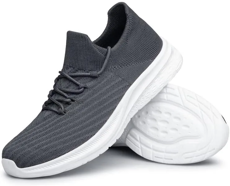 vibdiv Mens Fashion Slip On Walking Shoes - Lightweight Breathable Casual Mesh Non Slip Running Shoes Comfortable Sneakers for Men