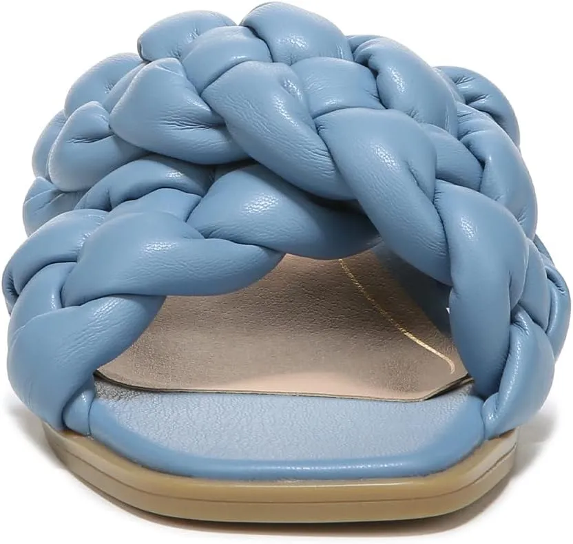 Vionic Women's Poppy Braided Vio-Motion Insole Slide Sandal- Supportive Dressy Flat Sandals That Includes an Orthotic Insole and Cushioned Outsole for Arch Support, Medium and Wide Fit, Sizes 5-11