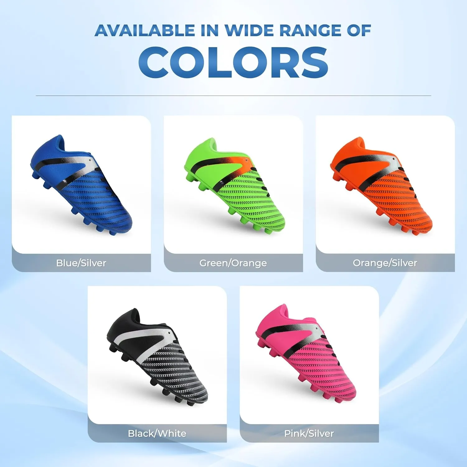 Vizari USA Impact Soccer Cleats for Kids – Youth Firm Ground Football Shoes | Breathable Design for Toddler, Little Kid & Big Kid Players