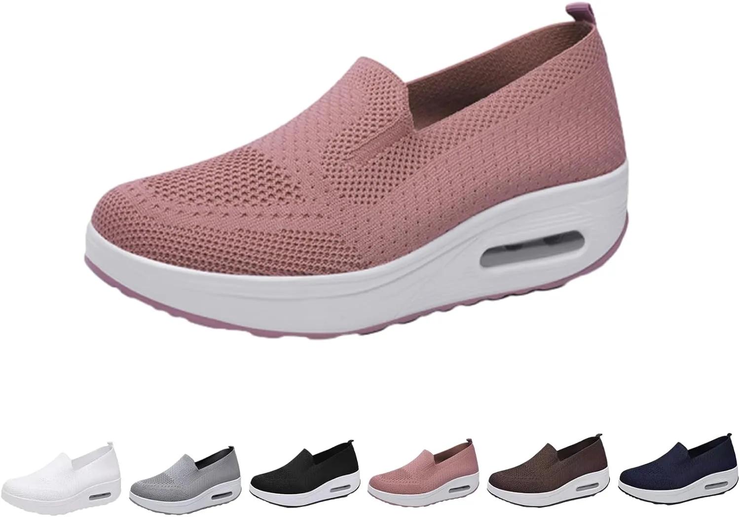 Vogany Shoes Orthopedic Sneakers Women, Women's Comfortable Breathable Knitted Sneakers, Slip on Breathable Mesh Platform Stretch Soft Shoes