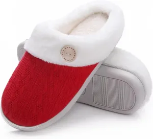 Vonluxe Women's Fuzzy House Slippers Comfy Memory Foam Bedroom Slippers Warm Slip On Light Shoes Outdoor Indoor Faux Fur Lined