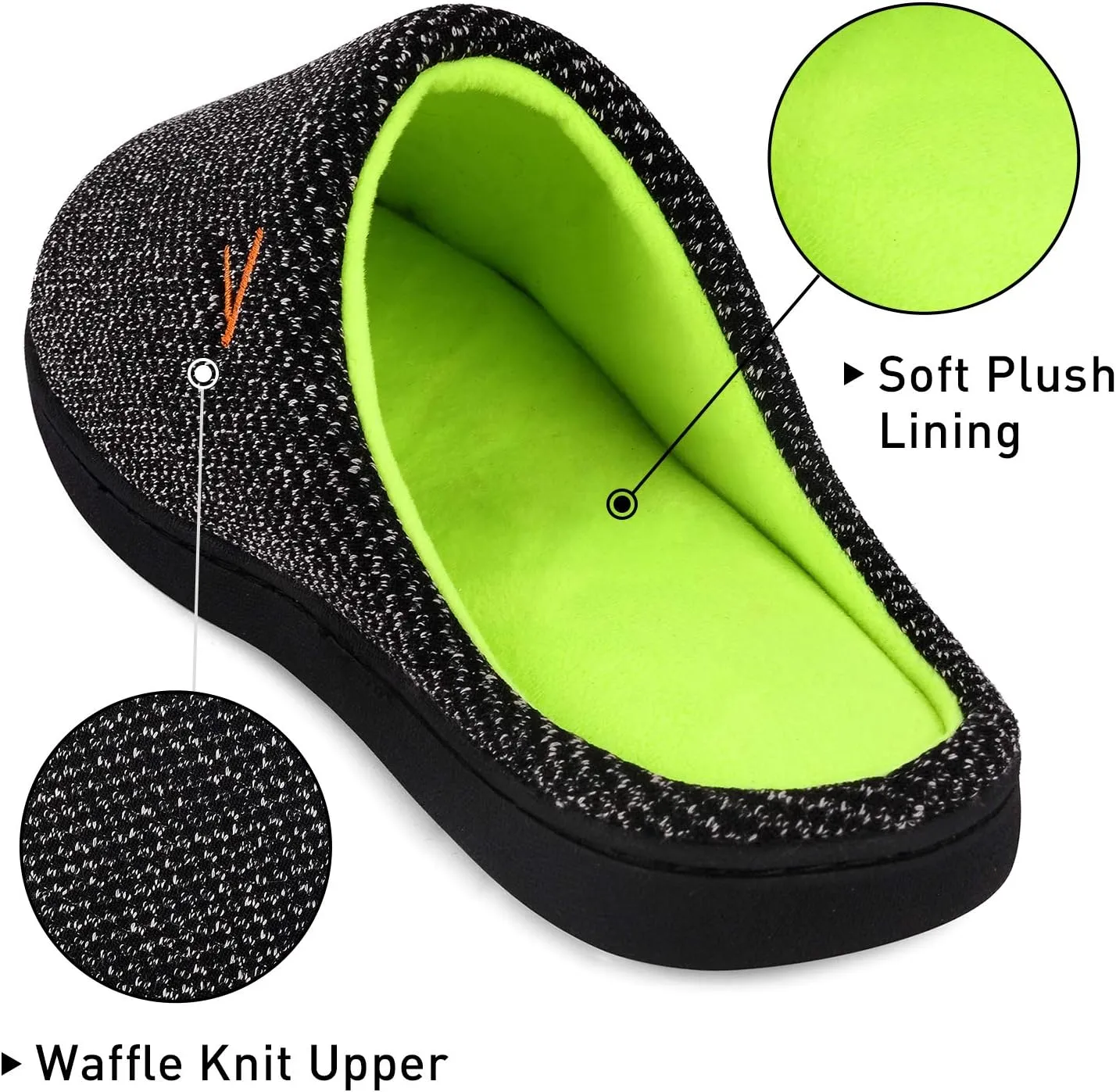 VONMAY Men's Two-Tone Slippers Slip On Memory Foam Comfy House Shoes Lightweight Indoor Outdoor