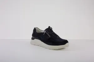 WALDLAUFER 760001 800 H-ROSA LACED FASHION SHOE WITH SIZE ZIP - NAVY