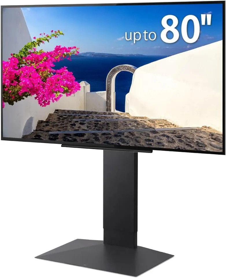 WALL V3 Low Type | Sleek 32-80 Inch Universal Ultra Thin TV Stand | Satin Black | for Living Room and Bedroom, Space Saving, Adjustable Mount, No Drill, Japanese Design & Engineering