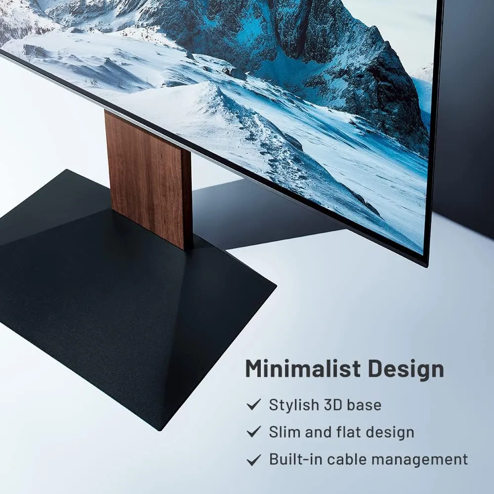WALL V3 Low Type | Sleek 32-80 Inch Universal Ultra Thin TV Stand | Satin Black | for Living Room and Bedroom, Space Saving, Adjustable Mount, No Drill, Japanese Design & Engineering