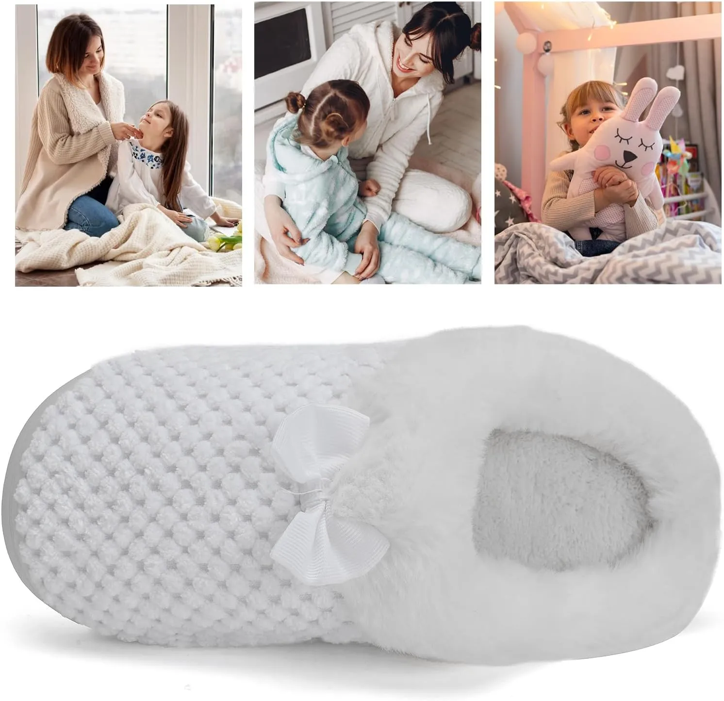 WateLves Girls Slippers Memory Foam Toddler Kids Comfort Wool-Like Plush Fleece Lined House Shoes for Indoor & Outdoor