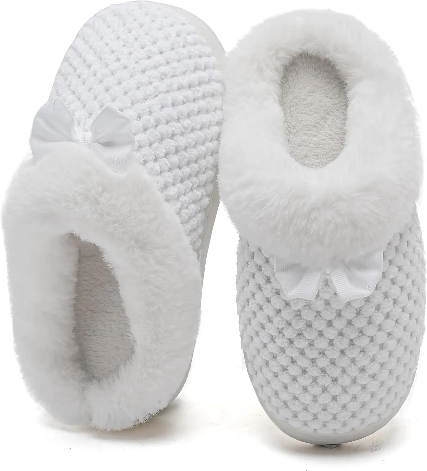 WateLves Girls Slippers Memory Foam Toddler Kids Comfort Wool-Like Plush Fleece Lined House Shoes for Indoor & Outdoor