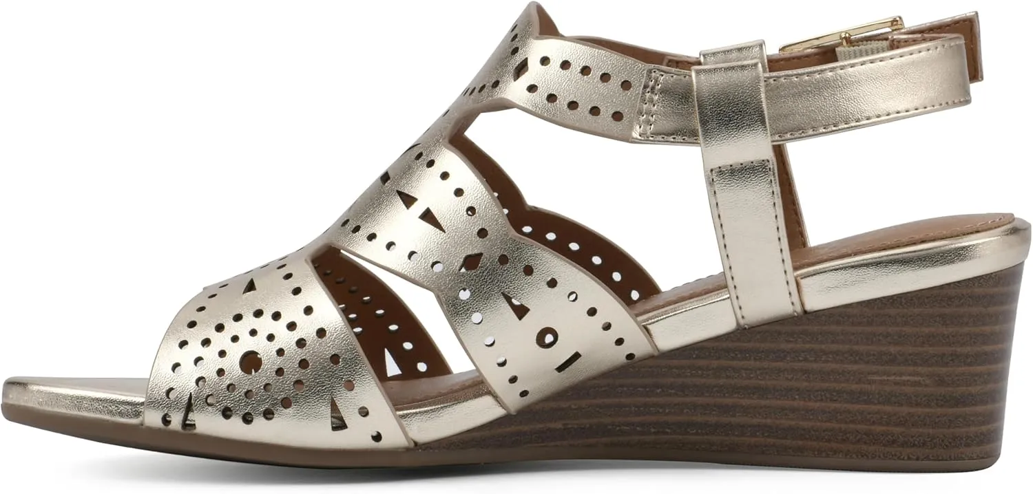 WHITE MOUNTAIN Women's Brush Up Wedge Sandal