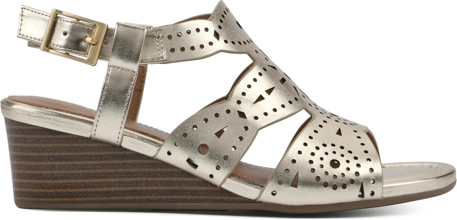 WHITE MOUNTAIN Women's Brush Up Wedge Sandal