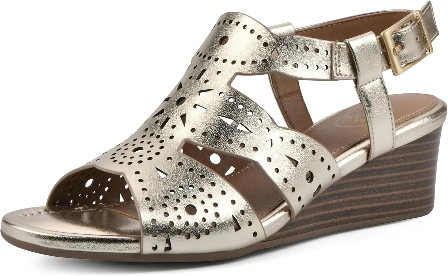 WHITE MOUNTAIN Women's Brush Up Wedge Sandal
