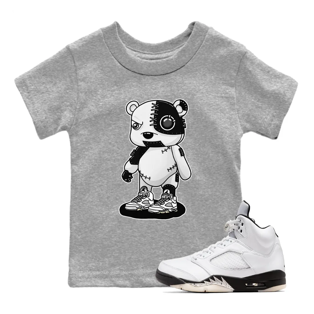 White Sneaker Black Jordan Large variety SNRT 5 Bear - Free shipping discount Tees Kids Cyborg Air