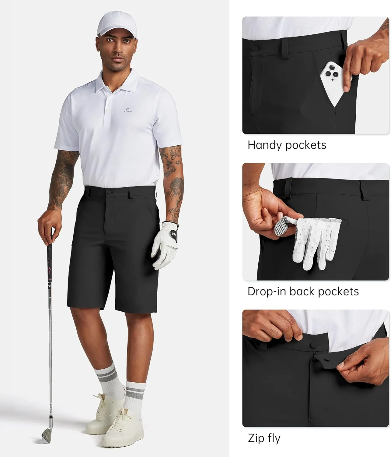 Willit Men's Golf Shorts Stretch Dress Shorts Cargo Quick Dry Athletic Casual Shorts with Pockets 7" 9" 11"