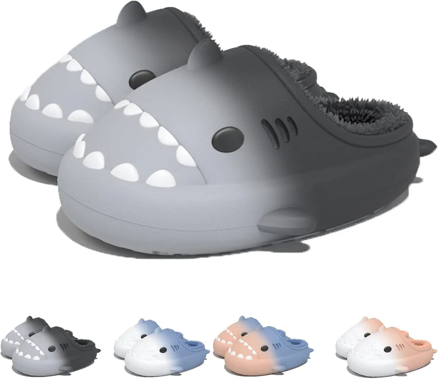 Winter Shark Slides, Plush Warm Shark Slides, Animal Slippers Warm Non-slip Soft Comfy Fluffy Cloud Shark Slides