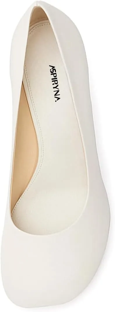 Women Closed Square Toe Classic Pumps Slip On Wedge Mid Heels Comfy Party Club Daily Office Shoes Size 4-16 US