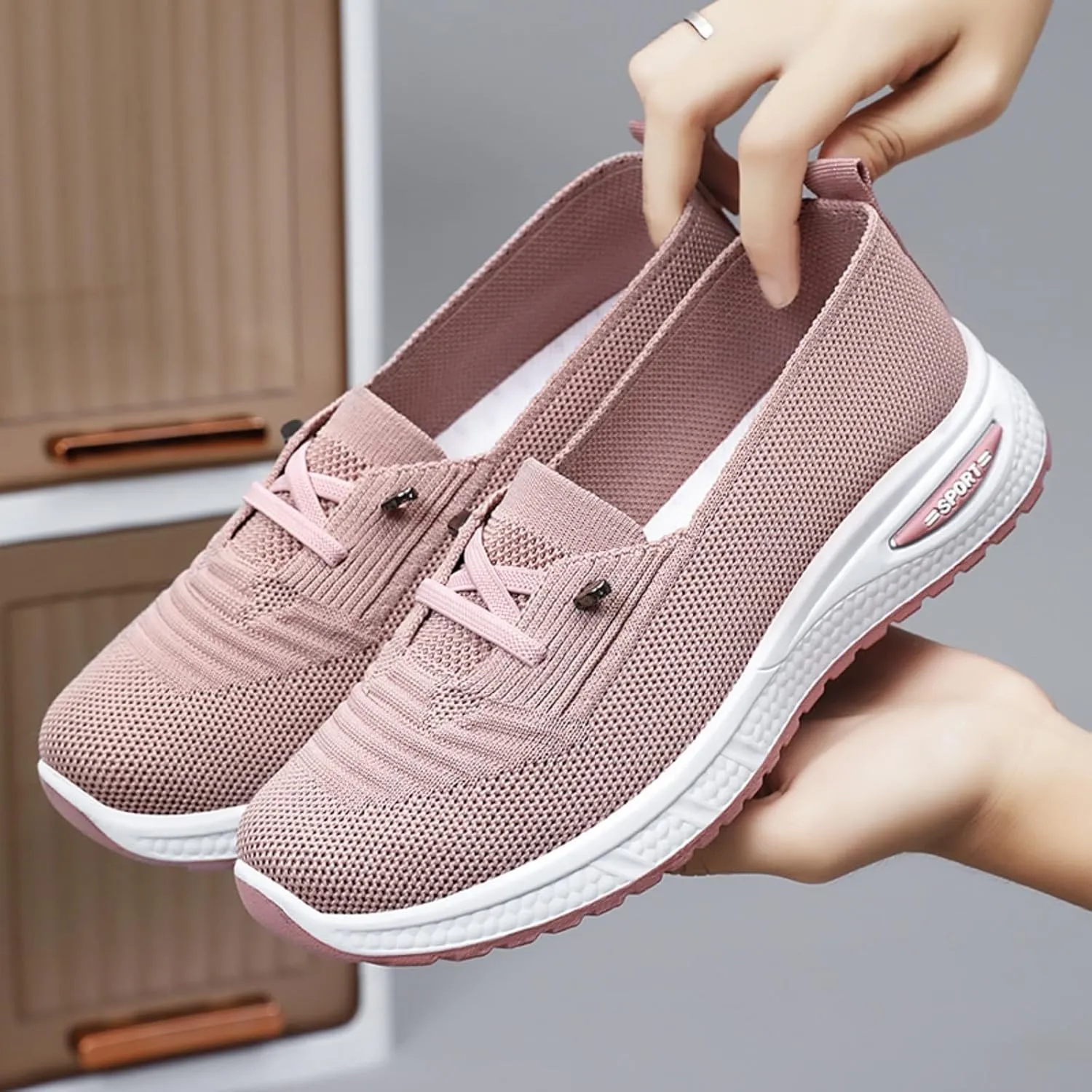 Women Comfy Orthopedic Walking Shoes, 2024 New Orthopedic Women's Breathable Slip On Arch Support Non-Slip Sneakers