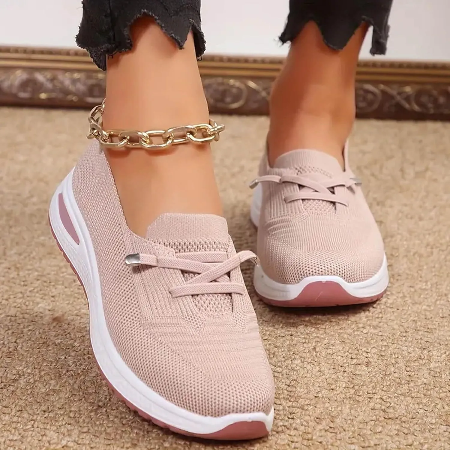 Women Comfy Orthopedic Walking Shoes, 2024 New Orthopedic Women's Breathable Slip On Arch Support Non-Slip Sneakers