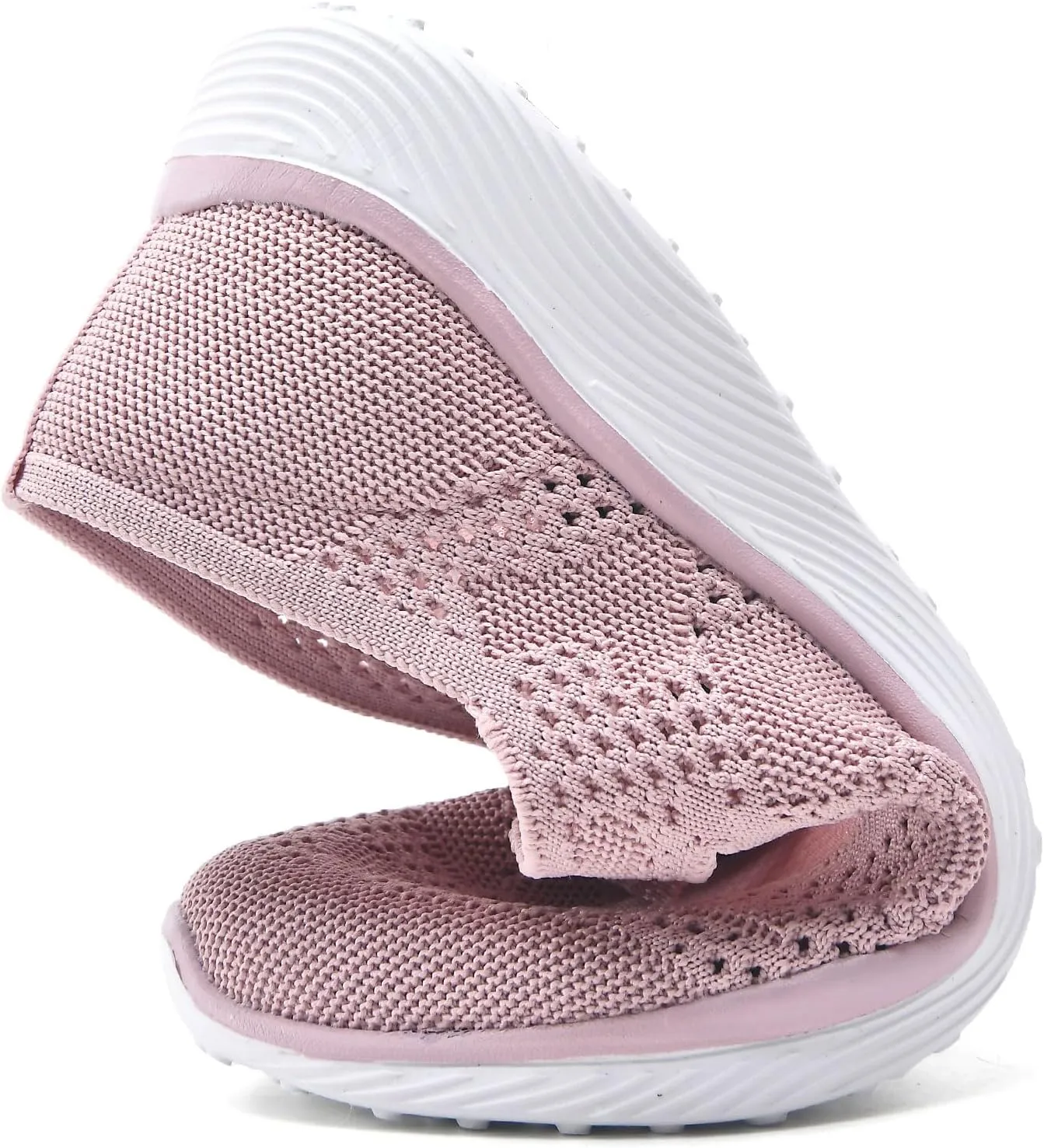 Women Mary Jane Shoes Slip On Walking Flats Comfortable Dressy Knit Washable Casual Nurse Shoe with Arch Support