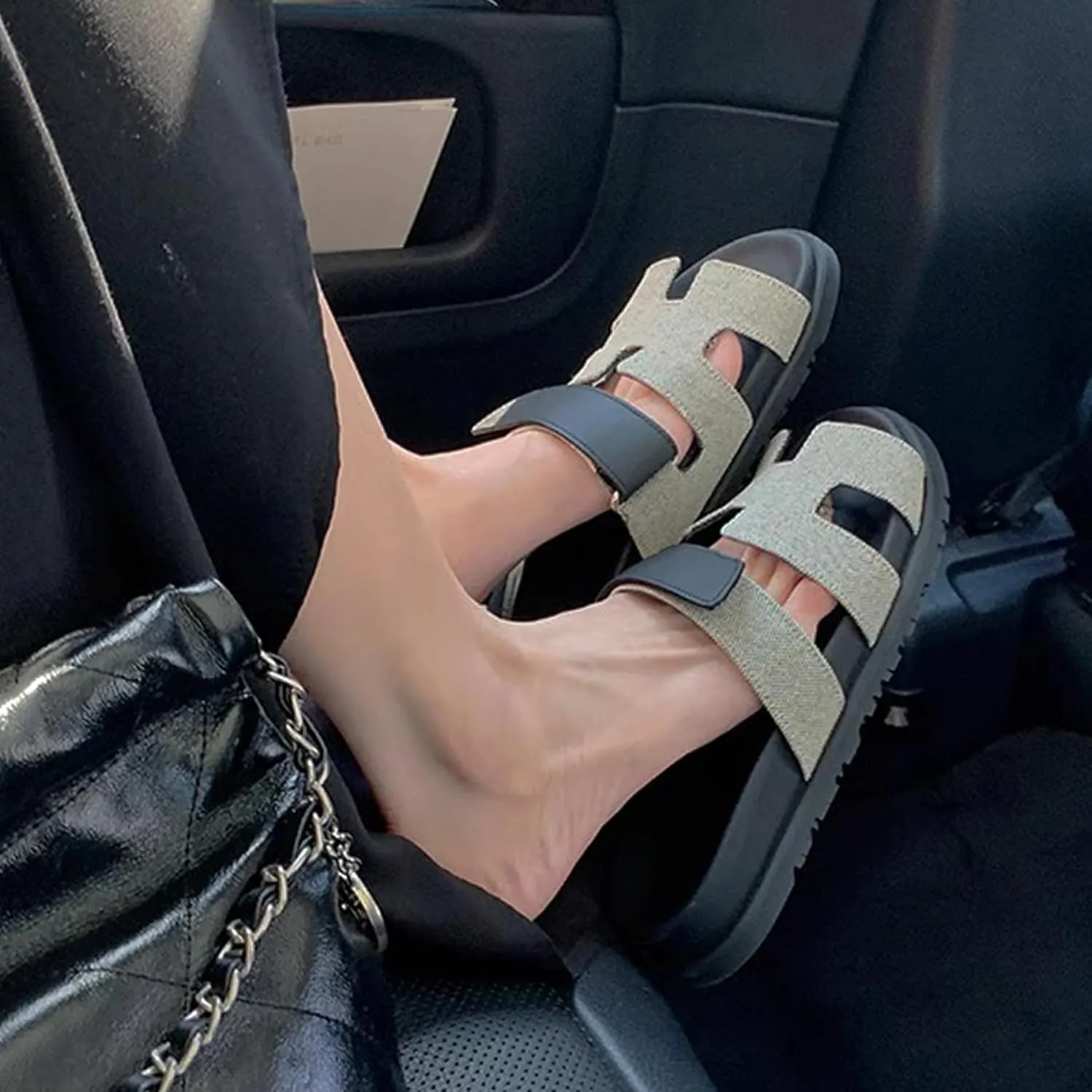 Women Sandals Summer Flat Sandal Comfy Adjustable Strap Sandals Fashion Mules Slip On Casual Sandals for Women