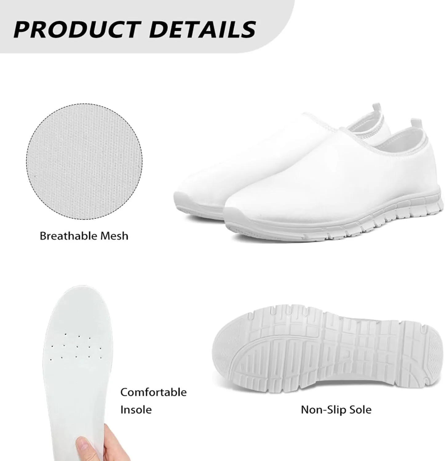 Women Slip On Tennis Shoes Womens Non Slip Work Shoes Casual Sneakers