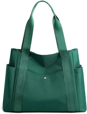 Women Tote Shoulder Handbag Water resistant Nylon Hobo Purse Multi Pocket Top Handle Shopper Shoulder Bag